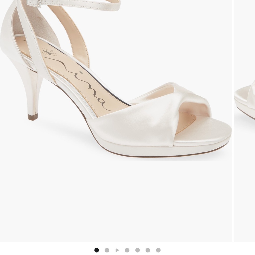 Nina Women's White Satin Heels - wedding shoes